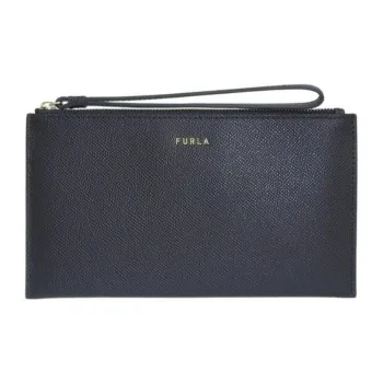 Furla Leather Clutch Extra Large Women's Black