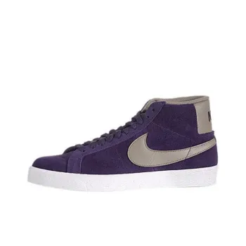 Nike Blazer Anti Slip Wear Resistant High Top Skateboard Shoes Men's Purple Gray