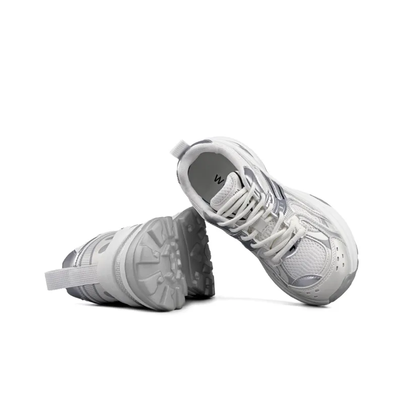 WENPU Cushioning Anti-Slip Wear-Resistant Breathable Lightweight Height Increasing Low-Top Chunky Sneakers Women's-8