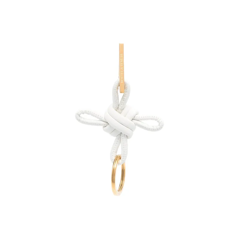 Bottega Veneta Lambskin Keychains Women's White-0