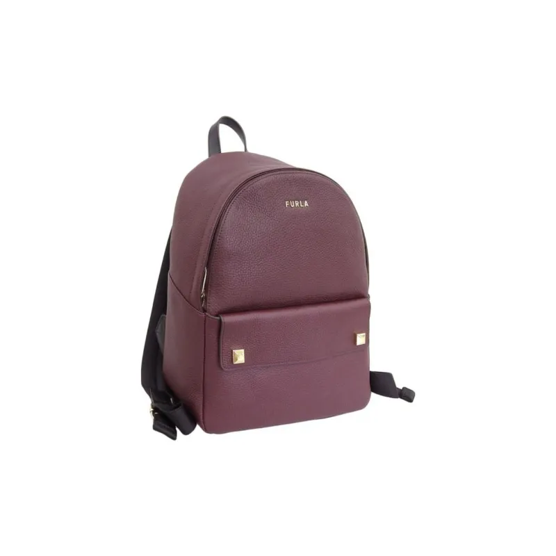Furla Leather Backpack Women's Burgundy-1