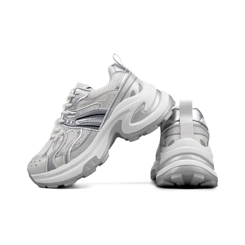 WENPU Cushioning Anti-Slip Wear-Resistant Breathable Lightweight Height Increasing Low-Top Chunky Sneakers Women's-10