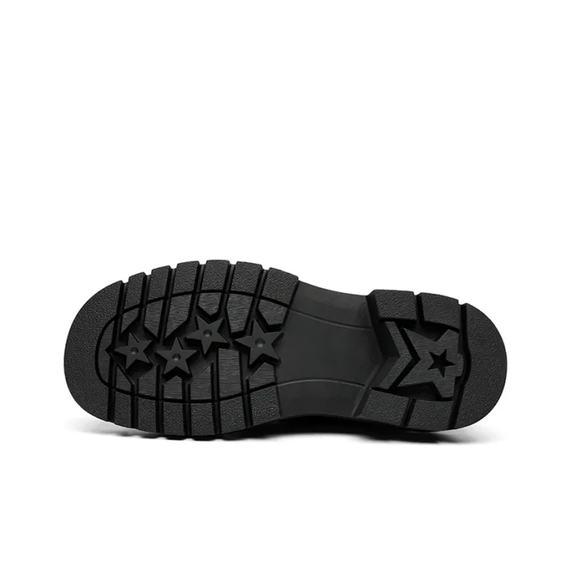 Zuogedu Oversized Derby Shoes Trendy Casual Shoes Men's Black-5