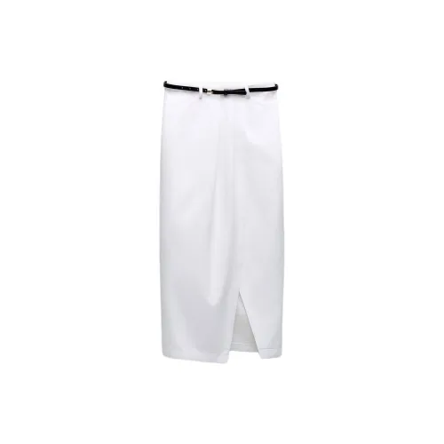 ZARA Casual Long Skirts Women's White