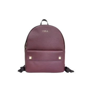 Furla Leather Backpack Women's Burgundy
