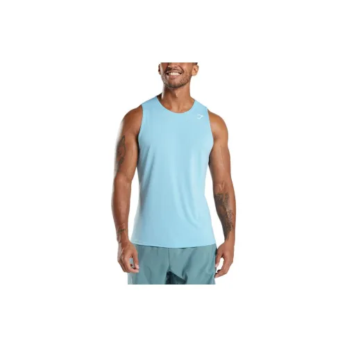 GYMSHARK Tank Tops Men Ice Mountain Blue