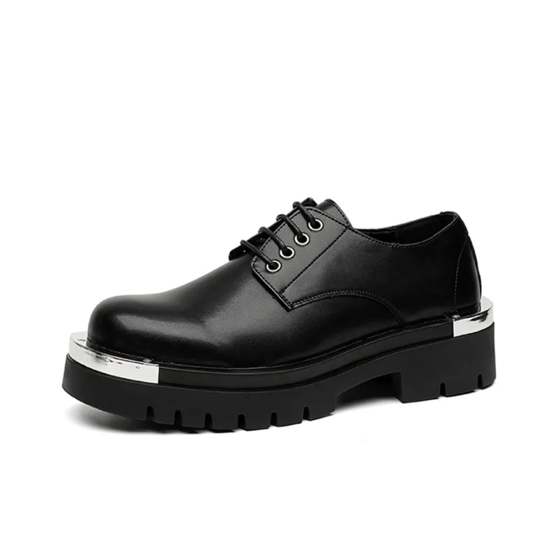 Zuogedu Oversized Derby Shoes Trendy Casual Shoes Men's Black-1
