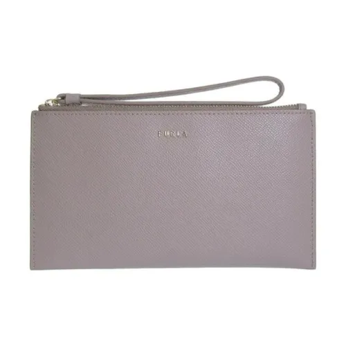 Furla Leather Clutch Extra Large Women's Concrete Gray