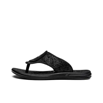 CHINT Slip Resistant Abrasion Resistant Odor Resistant Flip Flops Men's Black