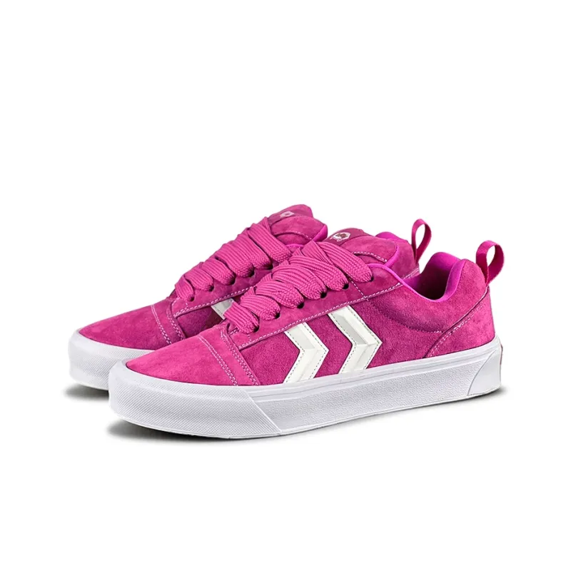 ZUIBANG Puffy Shoes Anti Slip Wear Resistant Low Top Skateboard Shoes Women's Rose Red-2