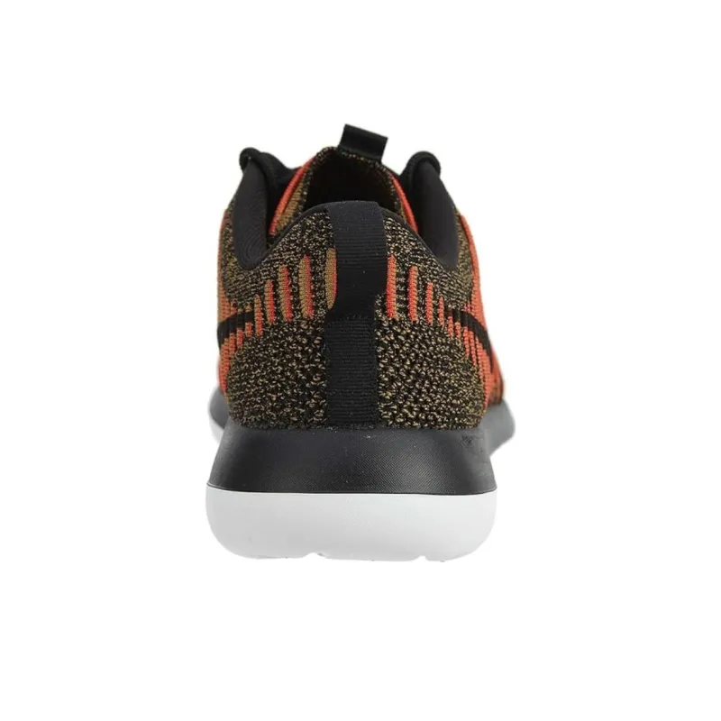 Nike Roshe Two Flyknit Black/Black White Max Orange-3