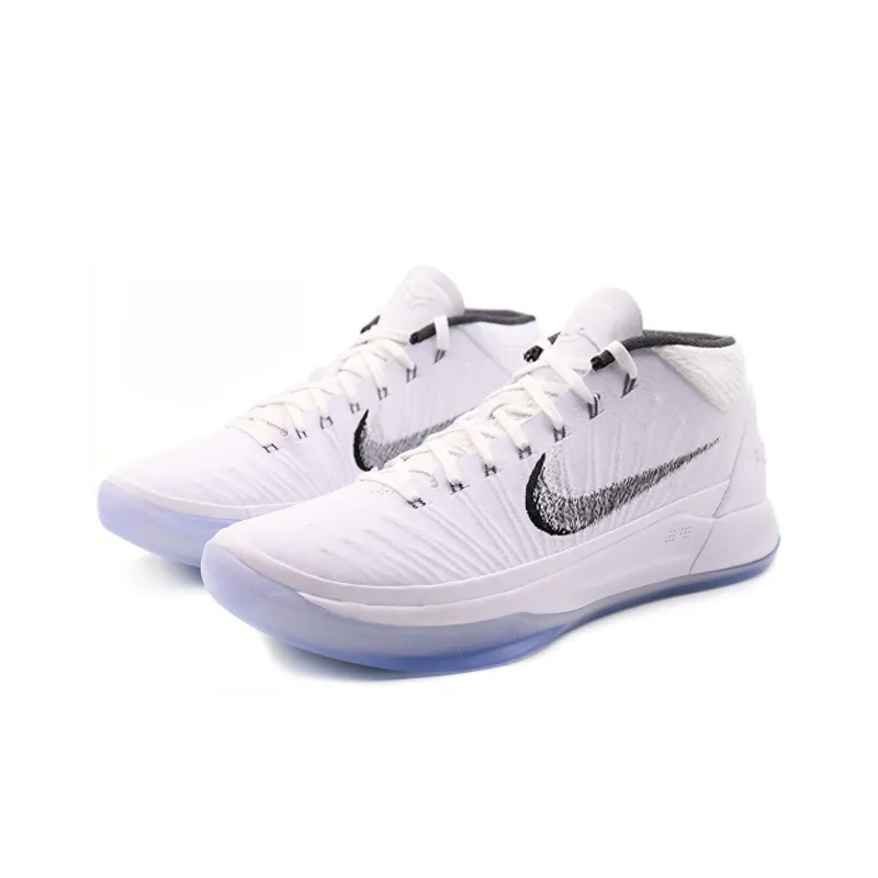 Nike Kobe AD Kobe Game-Ready Cushioned Slip-Resistant Mid-Top Basketball Shoes Men's White-1