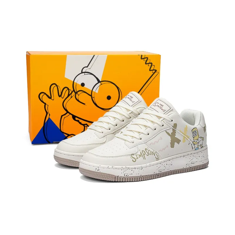 The Simpsons Casual Shoes Unisex Low Top Mystic Tea Brown/Starlight Orange/Garden Island White Tea/Snowfield Silver Black-0