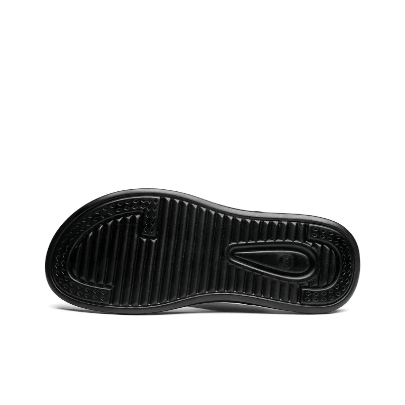 CHINT Slip Resistant Abrasion Resistant Odor Resistant Flip Flops Men's Black-4