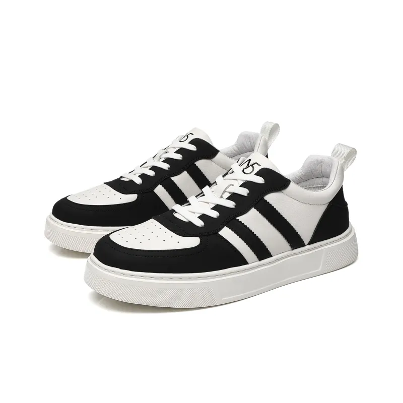 15 MINS Wear resistant And Lightweight Low Top Skateboard Shoes Men's White Black-5