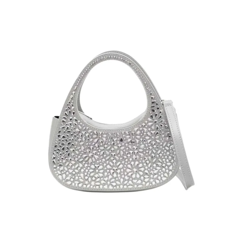 COPERNI Crystal With Calfskin Shoulder Bag Crossbody Bag Handbag Mini Women's Silver-0