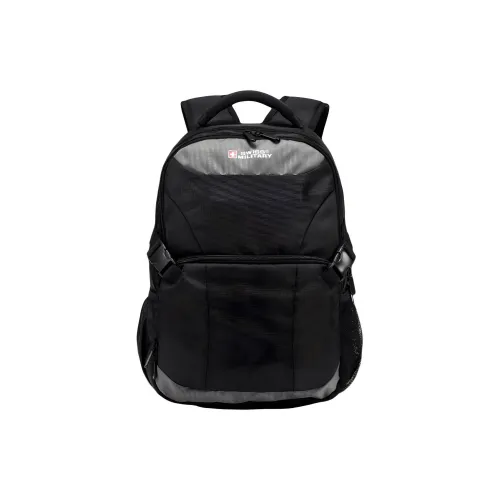 SWISS MILITARY 840D Jacquard PU Multicolor Backpack Large Size Unisex Black