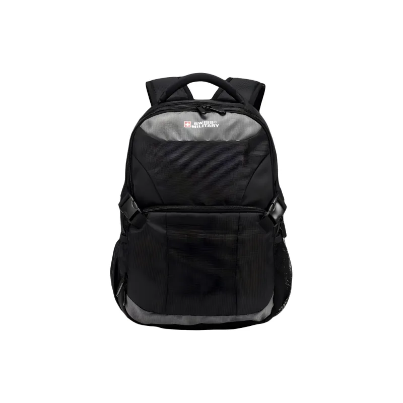 SWISS MILITARY 840D Jacquard PU Multicolor Backpack Large Size Unisex Black-0