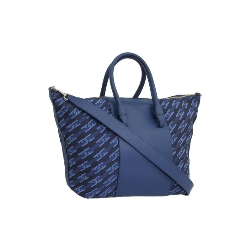 Furla Miastella Canvas Tote Bag Shopping Bag Portable Crossbody Bag Shoulder Bag Women's Blue-1