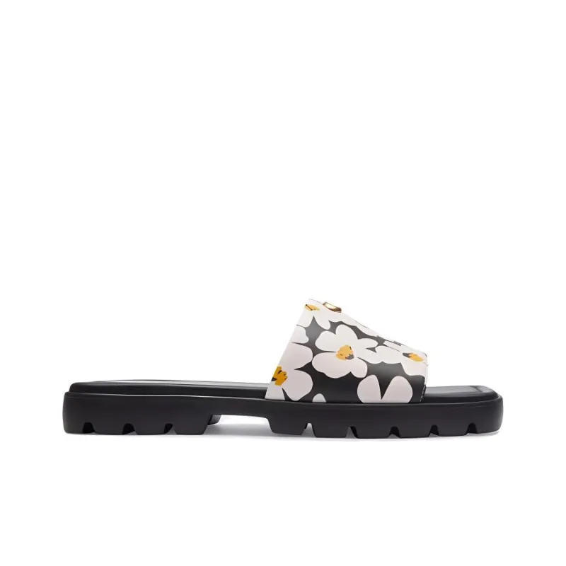 COACH EVA Slide Slippers Women's Black White-1