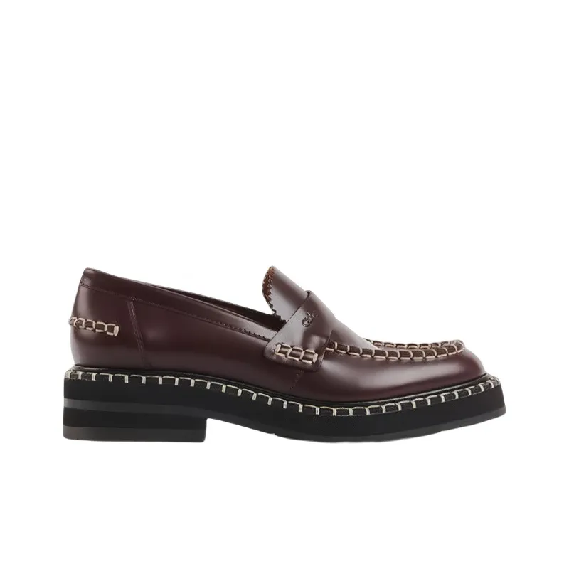 Chloe Noua Flat Shoes Women's Deep Red-1