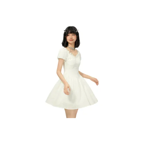 Princess Berdele Short-Sleeved Dresses Women's White