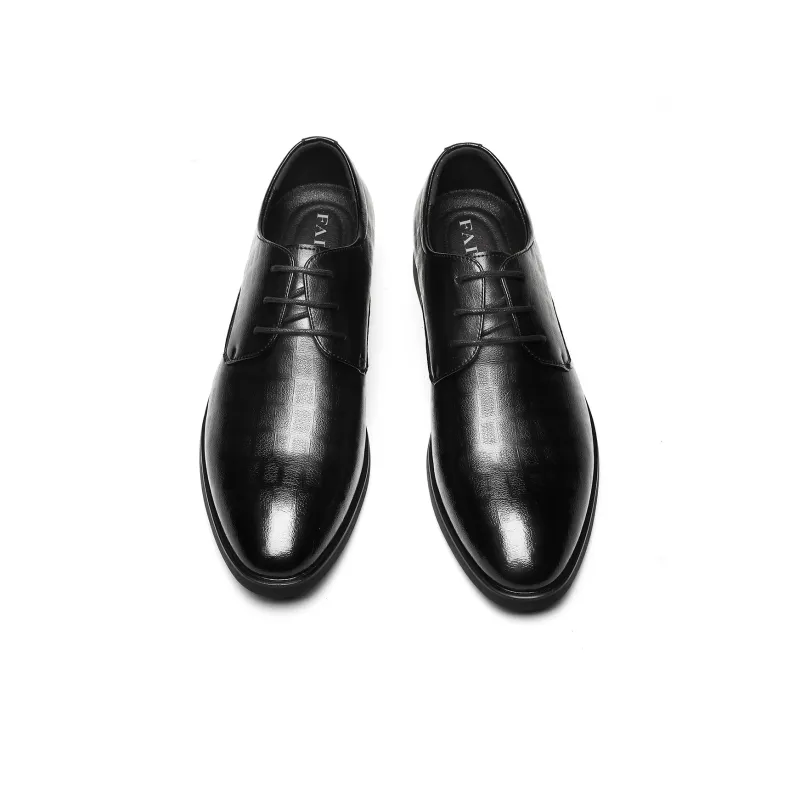 FAPAI Dress Shoes Men Low Top Black-7