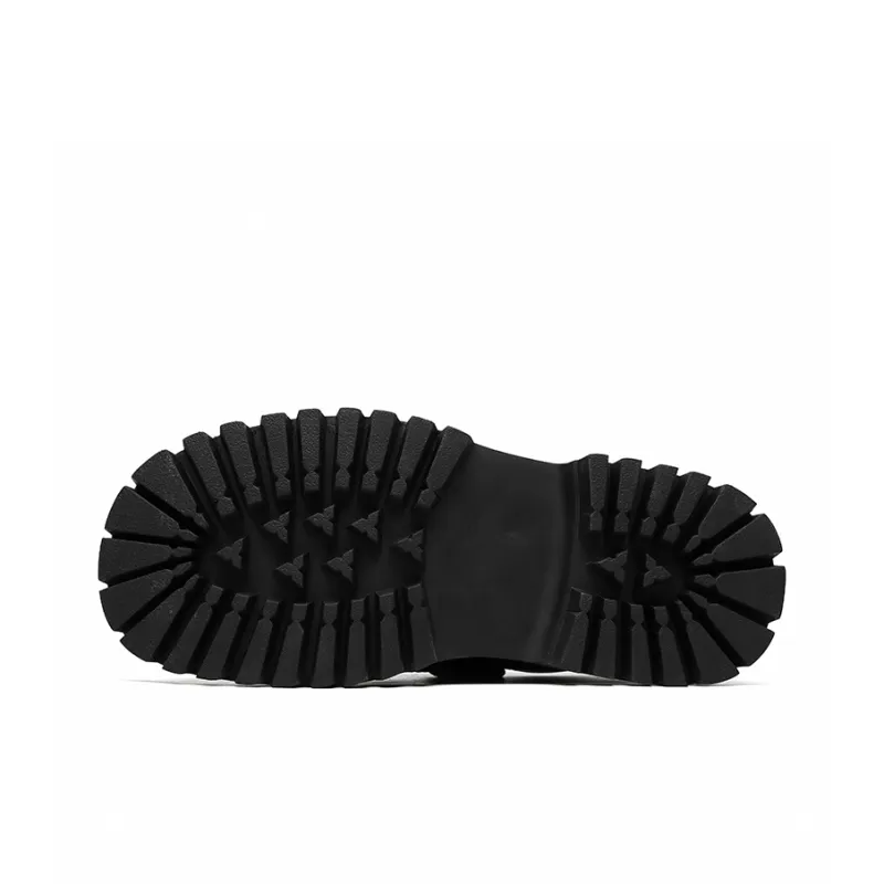 Zuogedu Trendy Derby Shoes Versatile Casual Shoes Unisex Black-4
