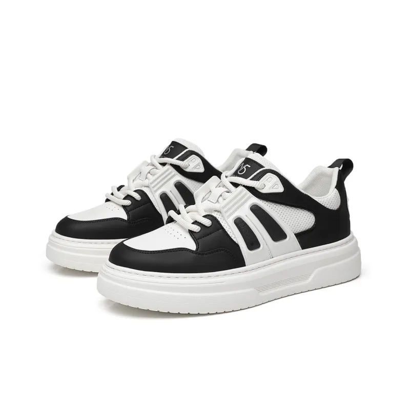 15 MINS Durable Lightweight And Breathable Low Top Skateboard Shoes Men's White Black-5