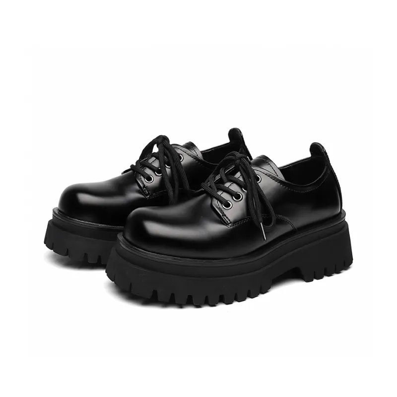 Zuogedu Trendy Derby Shoes Oversized Casual Shoes Unisex Black-1