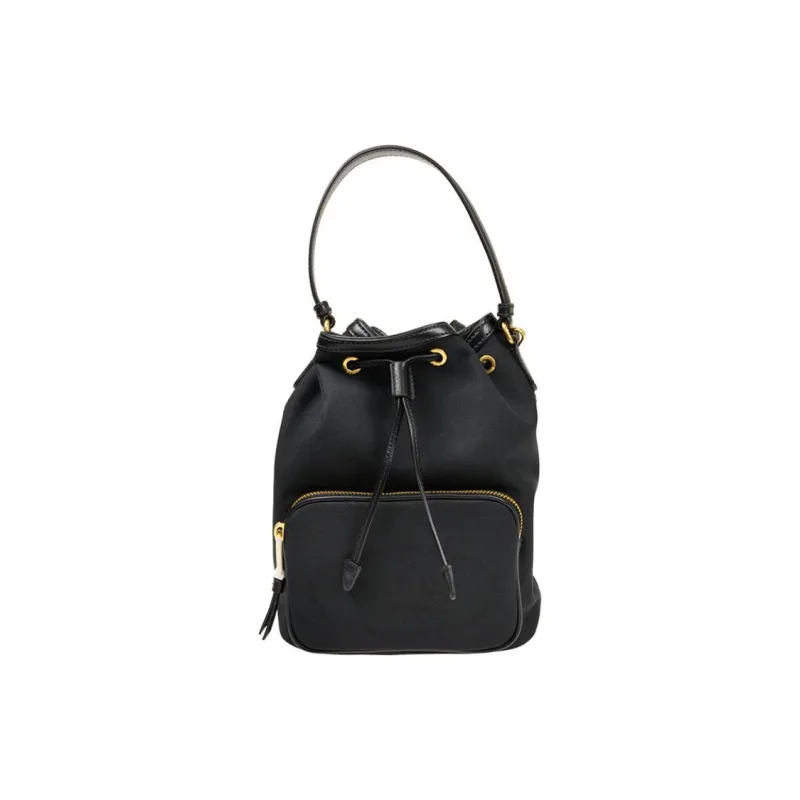 PRADA Nylon Bucket Bags Shoulder Bag Crossbody Bag Handbag Men's Black-0