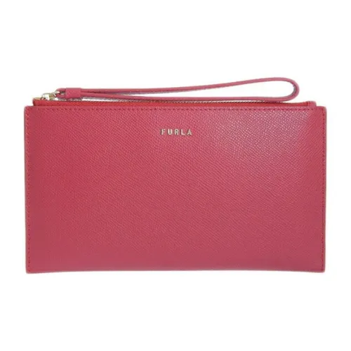 Furla Leather Clutch Extra Large Women's Geranium Color