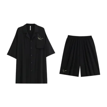 Yue Nei Pajama Set Men's Elegant Black