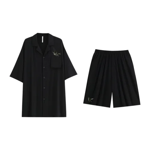 Yue Nei Pajama Set Men's Elegant Black