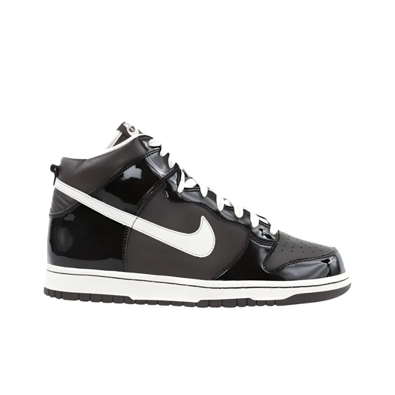 Nike Dunk PRM Woodgrain Slip-Resistant Lightweight Breathable High-Top Skateboard Shoes Unisex Black Gray-1