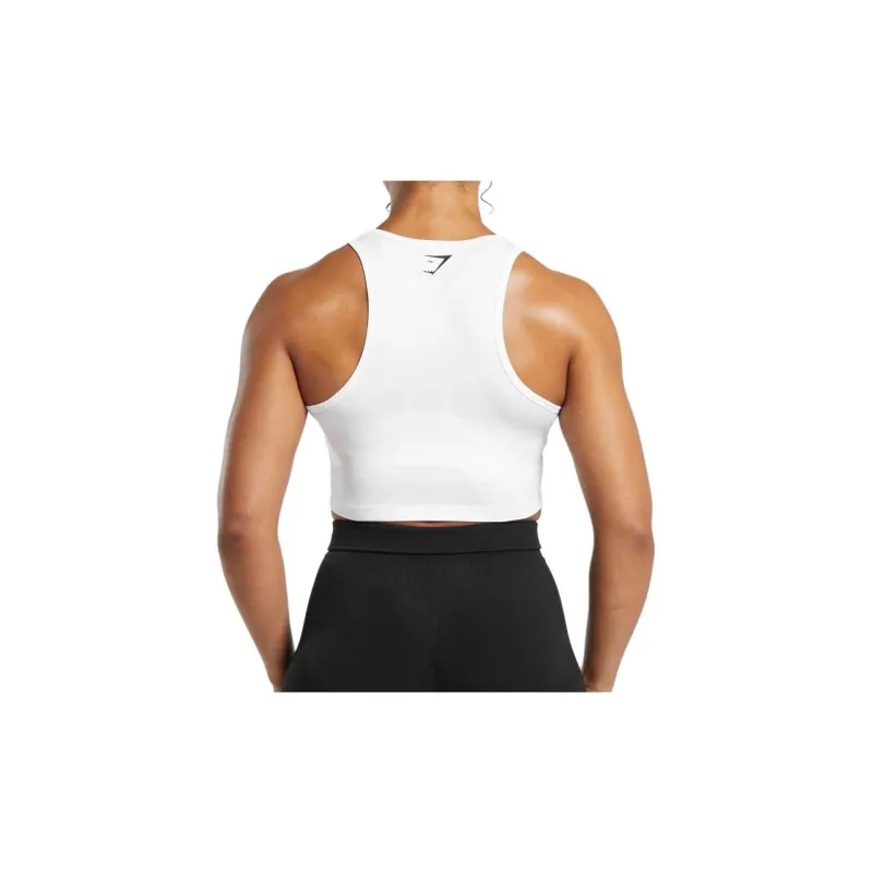 GYMSHARK FUTURE WEIGHTLIFTING CHAMP CROP TANK Tank Tops Women's White-1