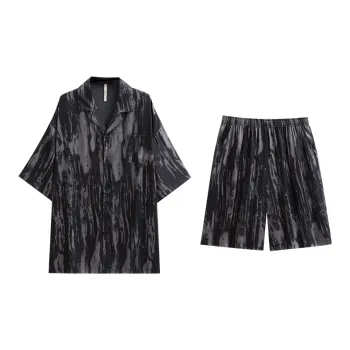 Yue Nei Pajama Set Men's Carbon Wood Black