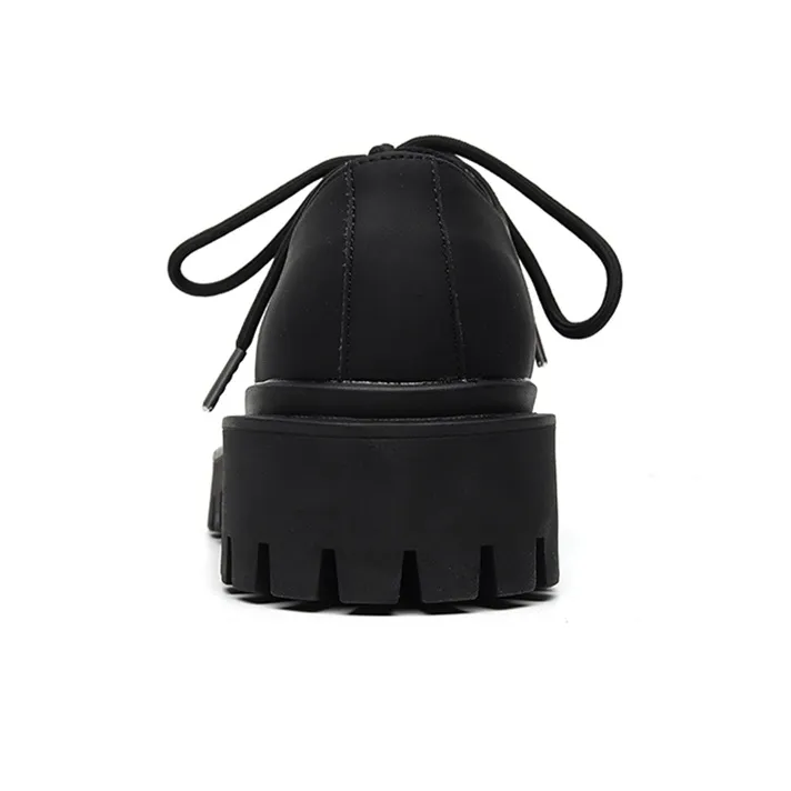 Zuogedu Oversized Derby Shoes Versatile Casual Shoes Unisex Black-4