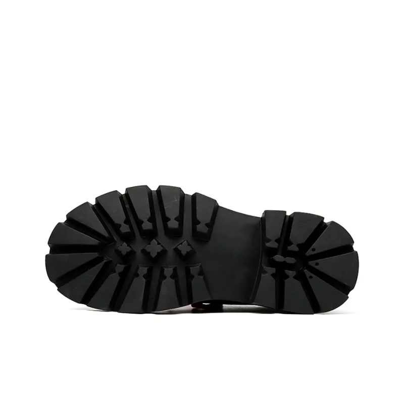 Zuogedu Trendy Derby Shoes Oversized Casual Shoes Men's Black-5