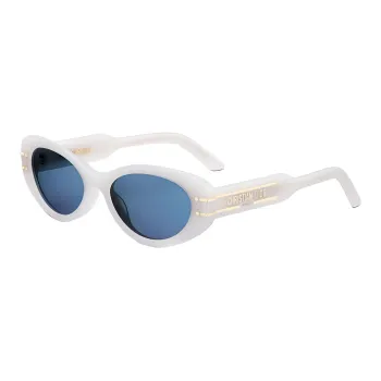 DIOR Acetate Oval Sunglasses Women's Beige