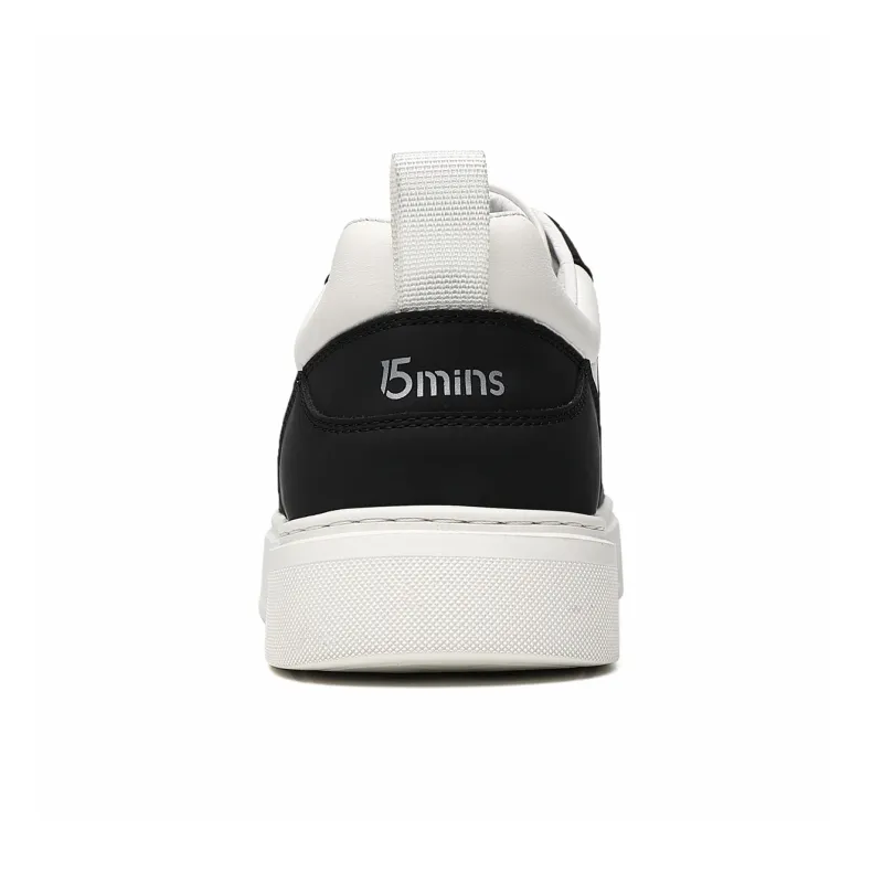 15 MINS Wear resistant And Lightweight Low Top Skateboard Shoes Men's White Black-4
