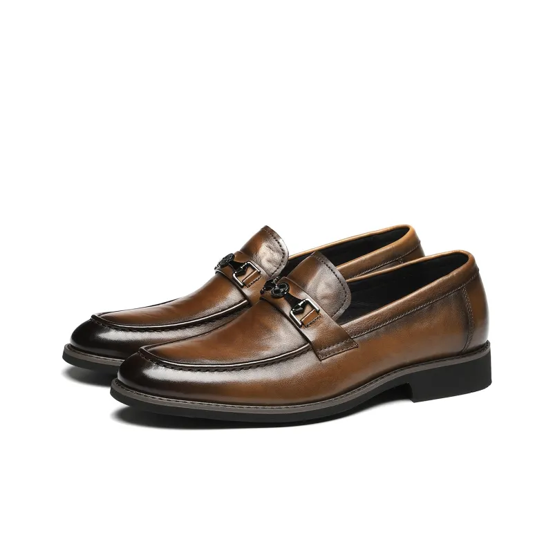 ST&SAT Dress Shoes Men Low Top Yellow Brown/Black-6