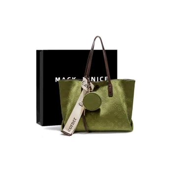 MACKJANICE Polyurethane Synthetic Leather Tote Bag Shopping Bag Shoulder Bags Unisex Avocado Green