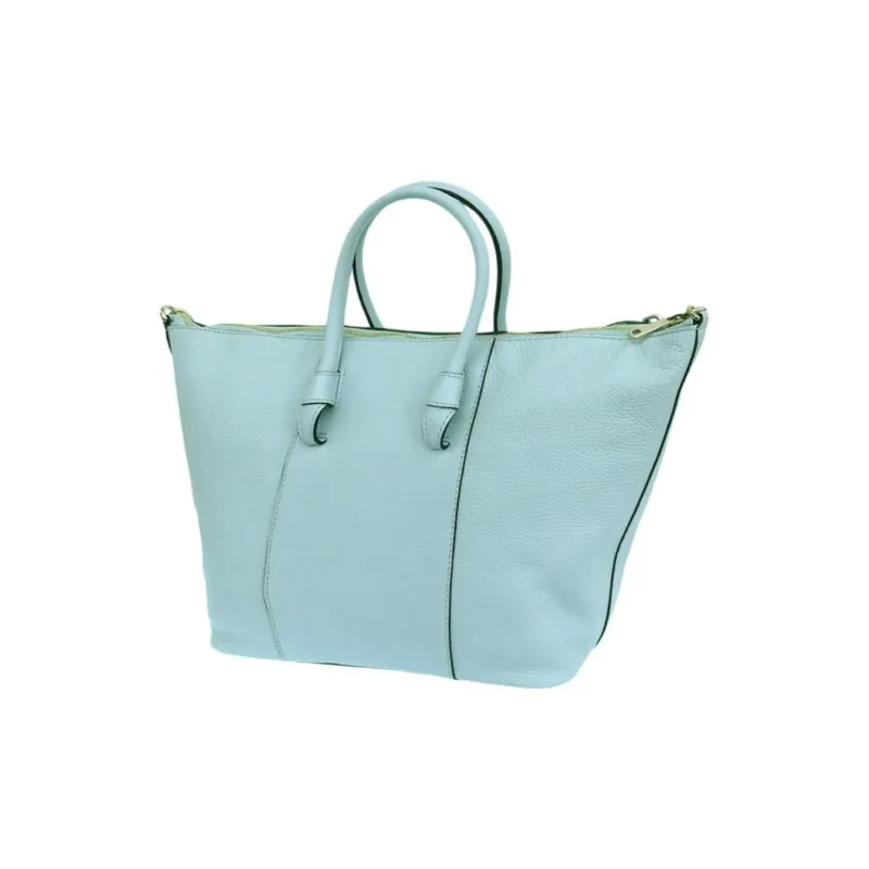 Furla Miastella Leather Tote Bag, Shopping Bag, Portable Crossbody Bag, Shoulder Bag Women's Mint-3