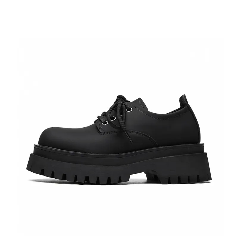 Zuogedu Trendy Derby Shoes Versatile Casual Shoes Unisex Black-0