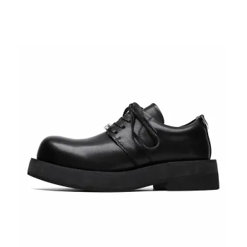 Zuogedu Oversized Derby Shoes Abrasion Resistant Slip Resistant Low Top Versatile Casual Shoes Unisex Black