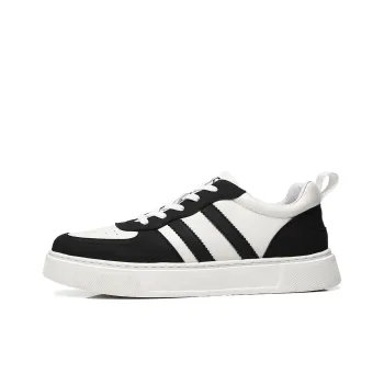 15 MINS Wear-resistant And Lightweight Low-Top Skateboard Shoes Men's White Black