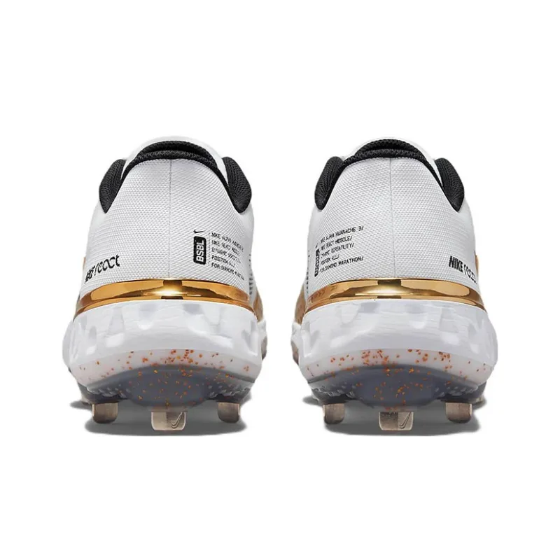 Nike Alpha Huarache Elite 3 Low 'White Metallic Gold'-4