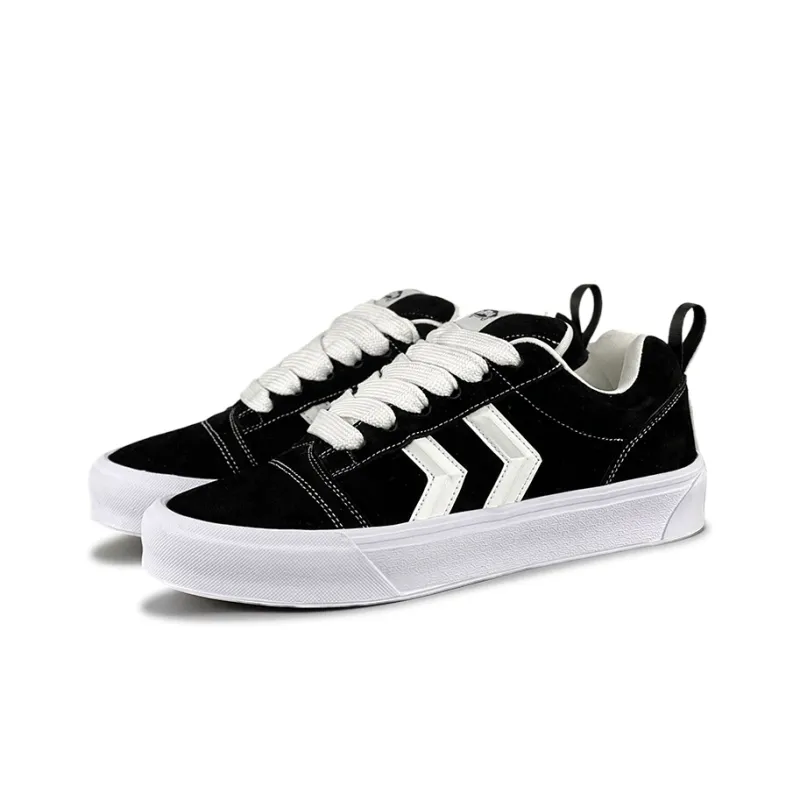 ZUIBANG Puffy Shoes Anti Slip Wear Resistant Low Top Skateboard Shoes Women's Black White-2