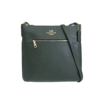 COACH Rowan Leather Shoulder Bag, Crossbody Bag Medium Size Women's Amazon Green